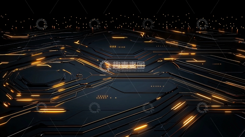 高清大图下载【趣麦麦图】电路板发光细节