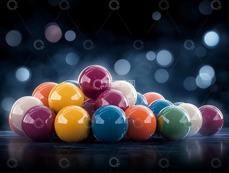 高清大图下载【趣麦麦图】彩色球体堆叠