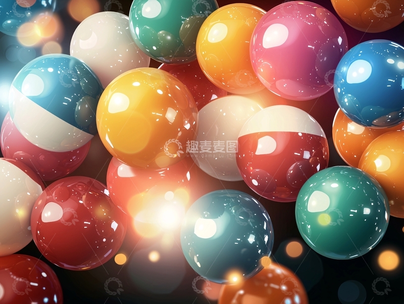 彩色光泽球体聚集