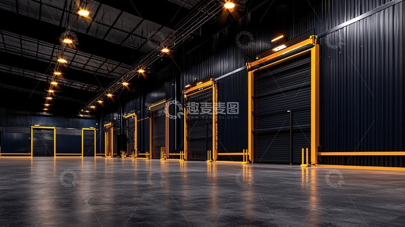 高清大图下载【趣麦麦图】工业建筑内部夜景