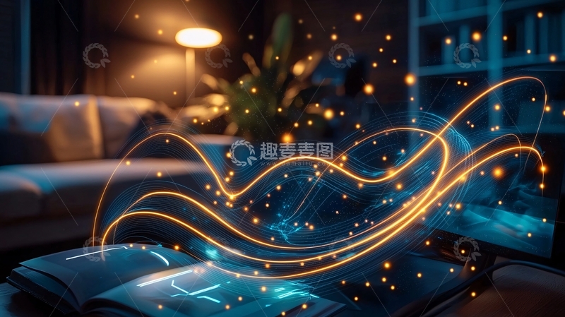 高清大图下载【趣麦麦图】温馨客厅光线流动