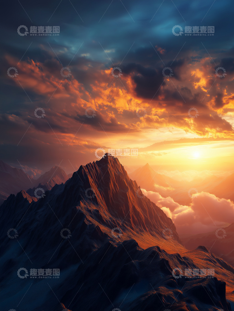 高清大图下载【趣麦麦图】日落日出云海