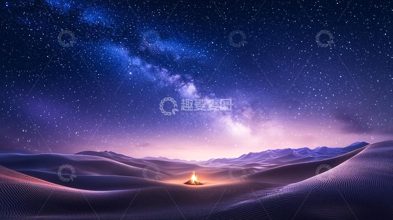 高清大图下载【趣麦麦图】星空下的沙漠
