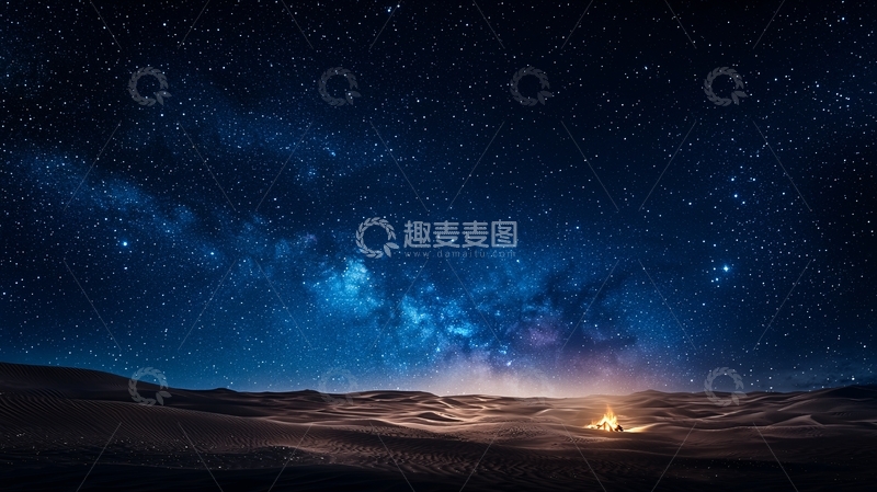 高清大图下载【趣麦麦图】星空下的篝火