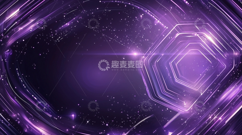高清大图下载【趣麦麦图】紫色科技感星空背景