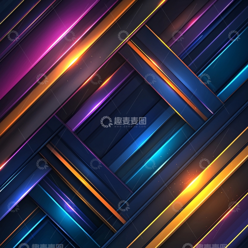 高清大图下载【趣麦麦图】抽象几何渐变光效背景