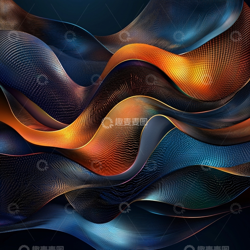 高清大图下载【趣麦麦图】流动的金属质感波浪
