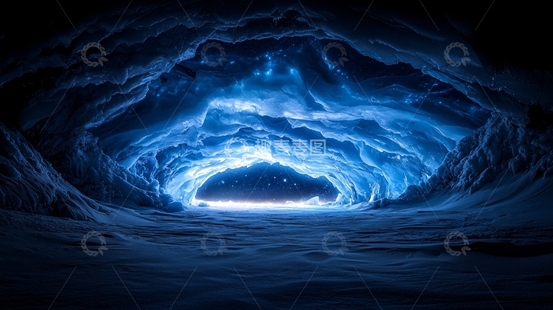 高清大图下载【趣麦麦图】蓝色神秘冰洞