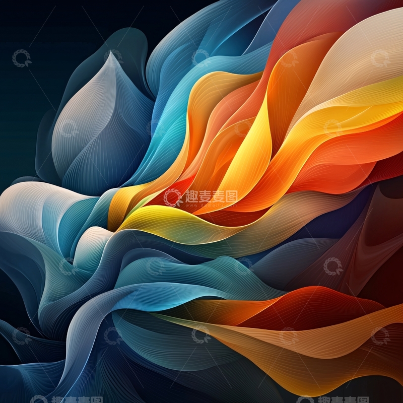高清大图下载【趣麦麦图】抽象色彩流动渐变背景