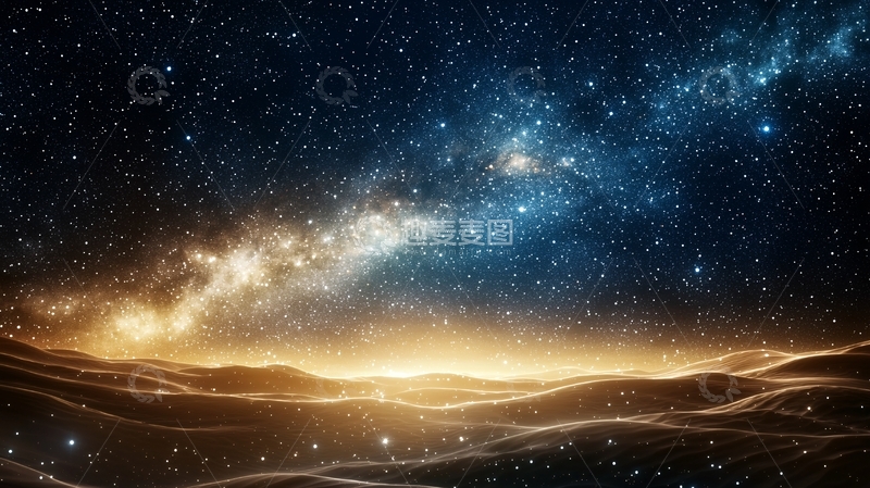 高清大图下载【趣麦麦图】星空下的荒漠景观