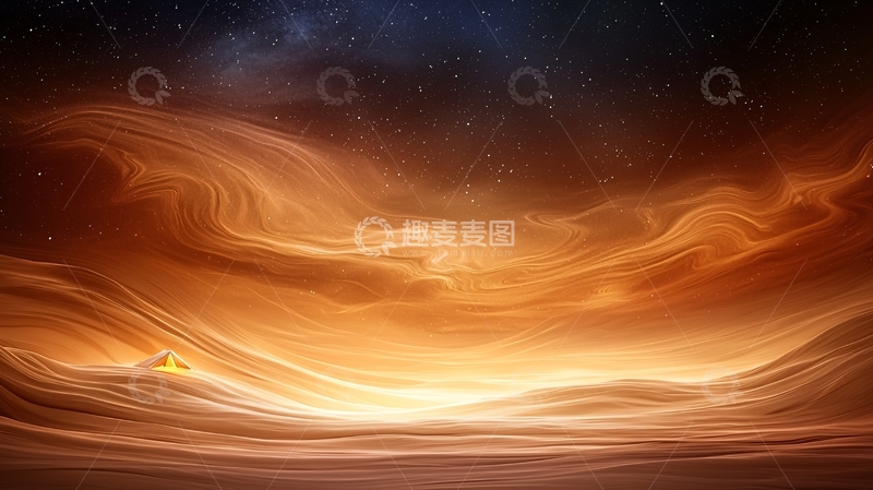 高清大图下载【趣麦麦图】金色的云海星空背景