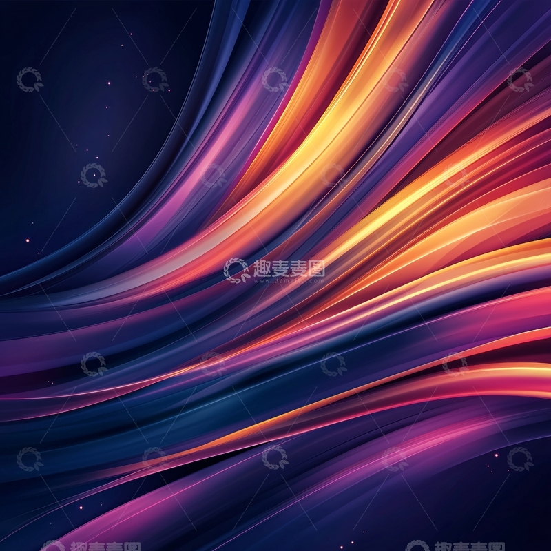 高清大图下载【趣麦麦图】抽象彩色流线背景