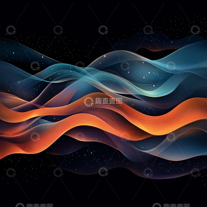 高清大图下载【趣麦麦图】抽象波浪流动线条