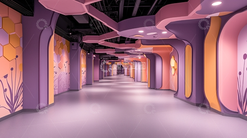 高清大图下载【趣麦麦图】粉紫色梦幻通道