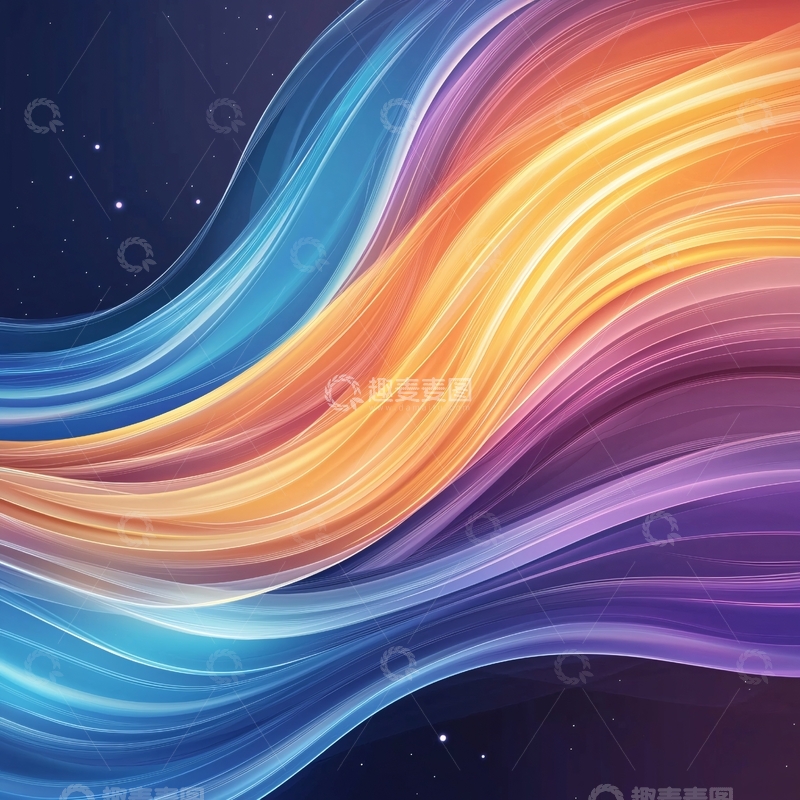 高清大图下载【趣麦麦图】彩色波浪渐变背景