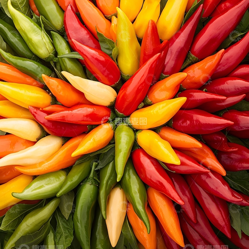高清大图下载【趣麦麦图】五彩辣椒集中排列