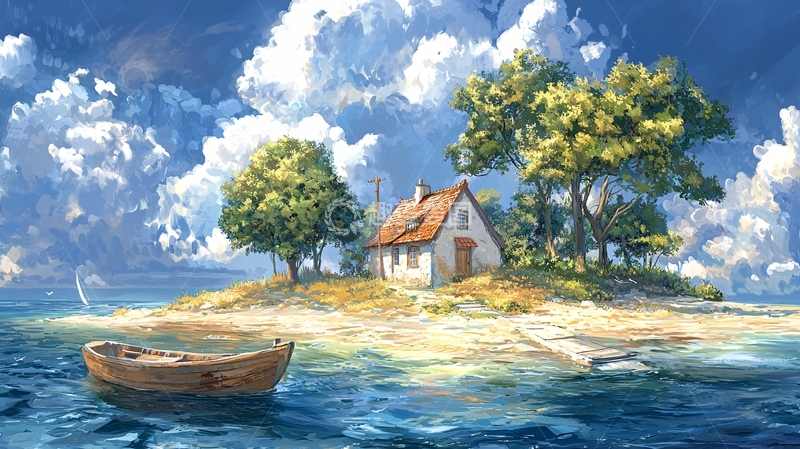 高清大图下载【趣麦麦图】海边小屋高清图片