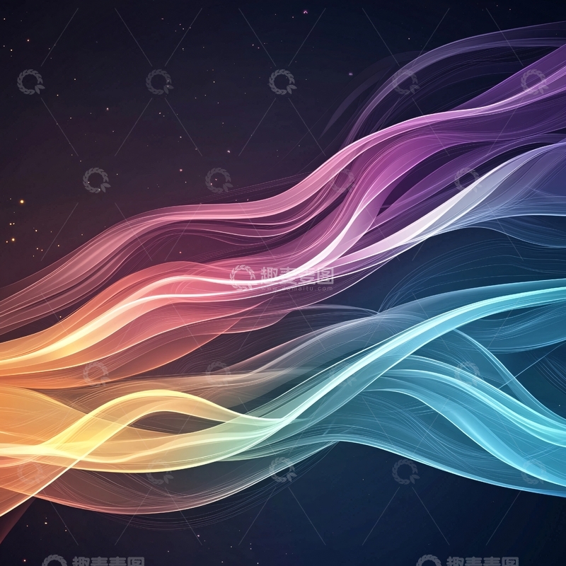 高清大图下载【趣麦麦图】彩色光线流动的抽象背景