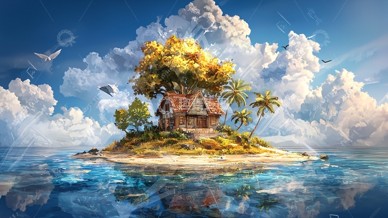 高清大图下载【趣麦麦图】梦幻岛屿小屋