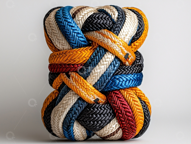 高清大图下载【趣麦麦图】缠绕的彩色绳子结