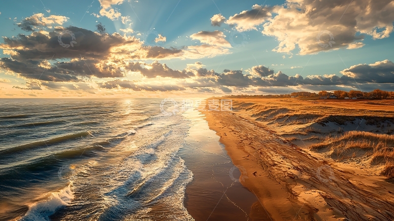 高清大图下载【趣麦麦图】海边日落景观