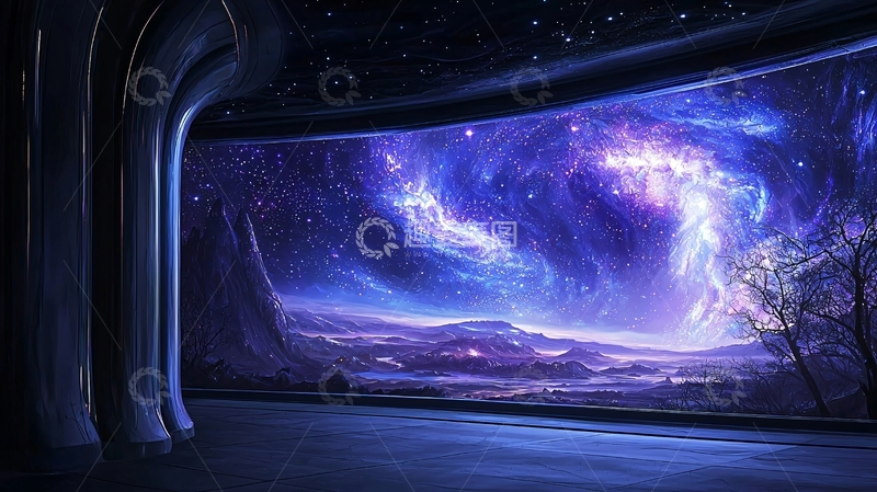高清大图下载【趣麦麦图】未来科幻场景的星空