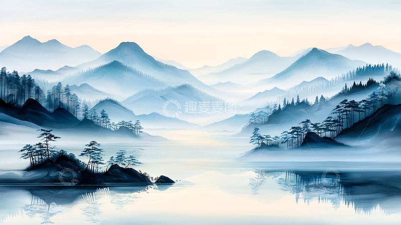 高清大图下载【趣麦麦图】水墨山水风景18