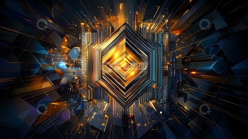 高清大图下载【趣麦麦图】金属质感科技菱形图案