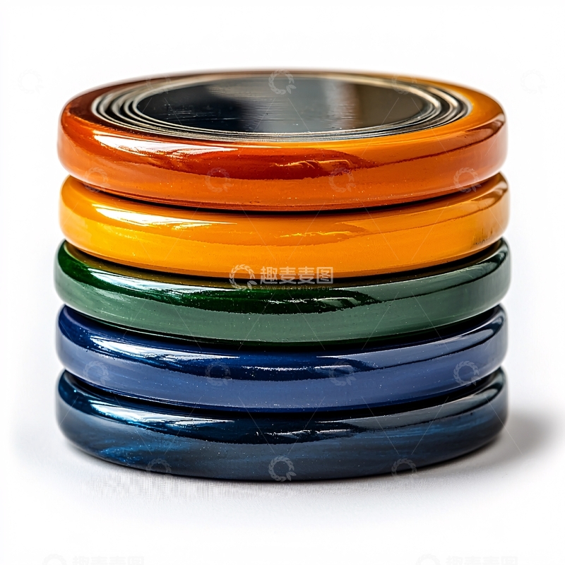 高清大图下载【趣麦麦图】彩色堆叠圆环物件