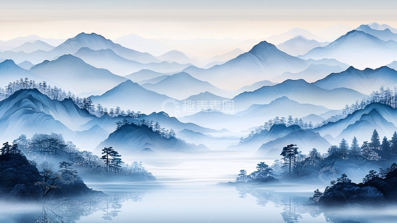 高清大图下载【趣麦麦图】水墨山水高清图片