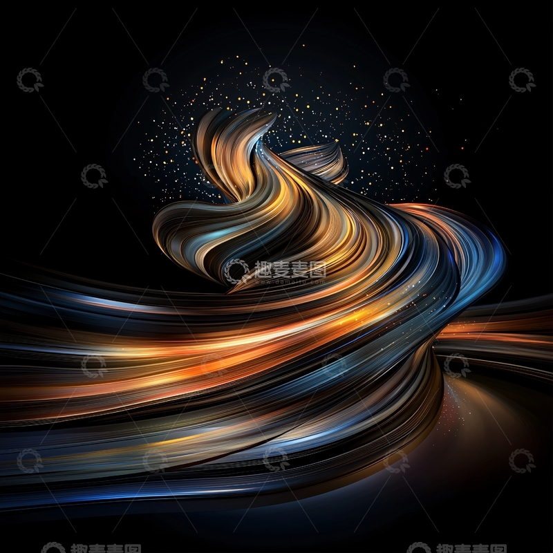 高清大图下载【趣麦麦图】流动抽象艺术光线