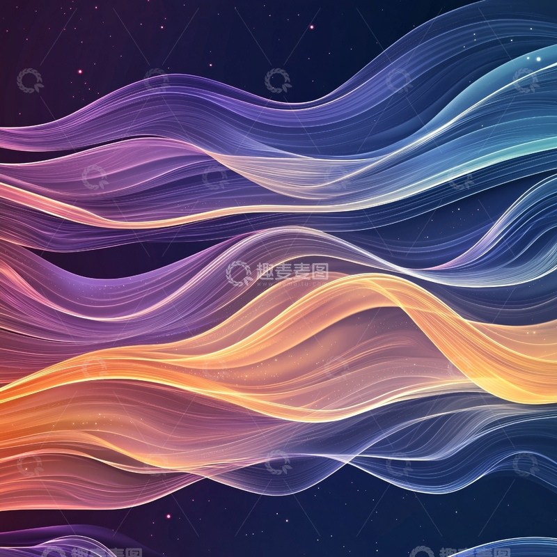 高清大图下载【趣麦麦图】抽象渐变波浪线条