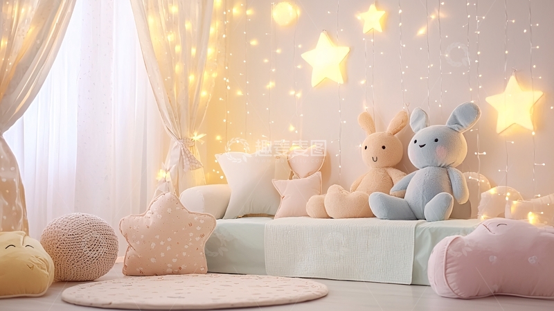 高清大图下载【趣麦麦图】温馨童趣的卧室场景