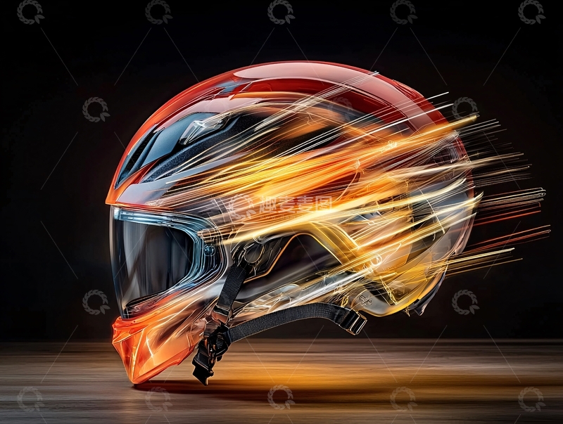 高清大图下载【趣麦麦图】速度感头盔火焰特效