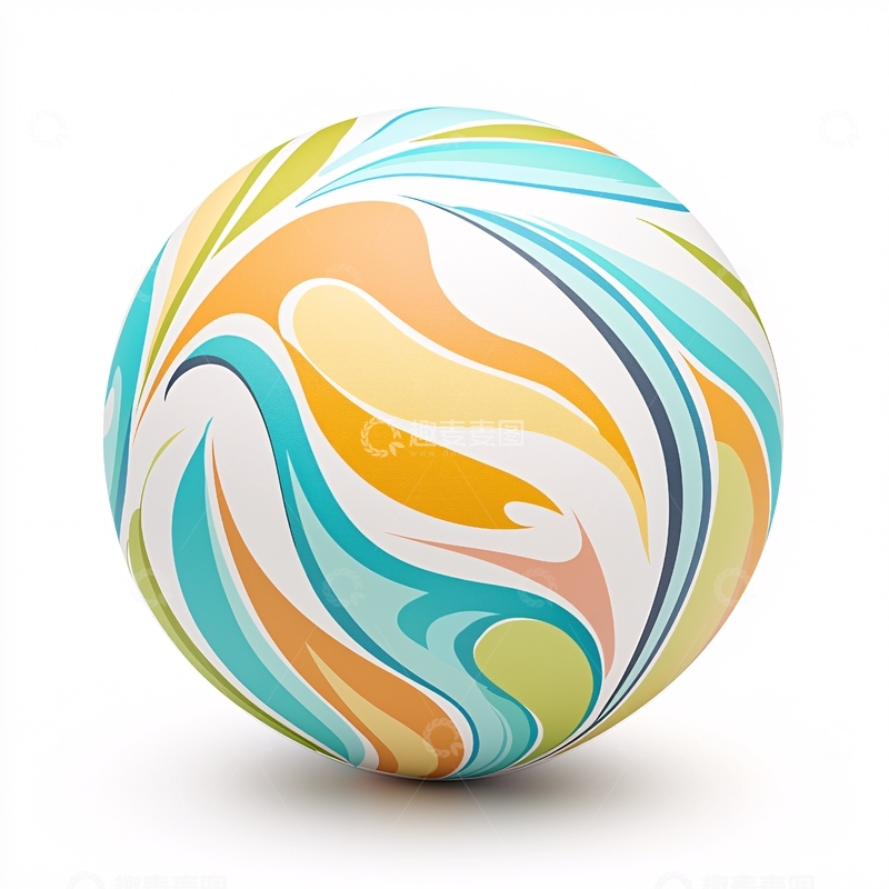 高清大图下载【趣麦麦图】彩色漩涡图案球体