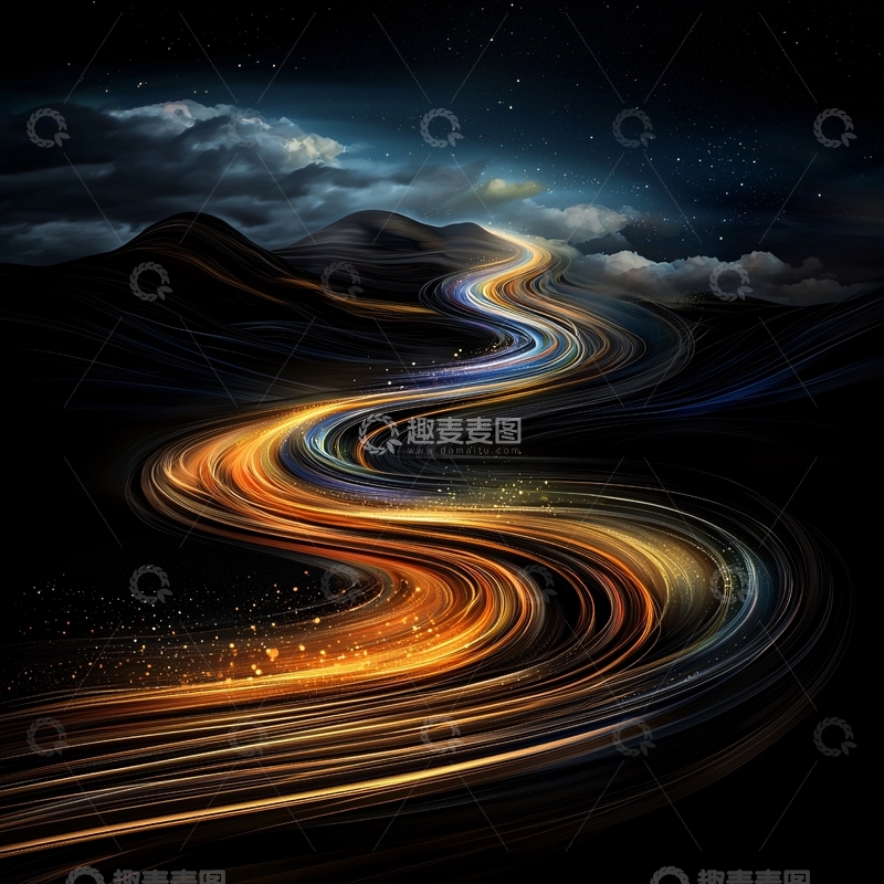 高清大图下载【趣麦麦图】蜿蜒光路高清图片