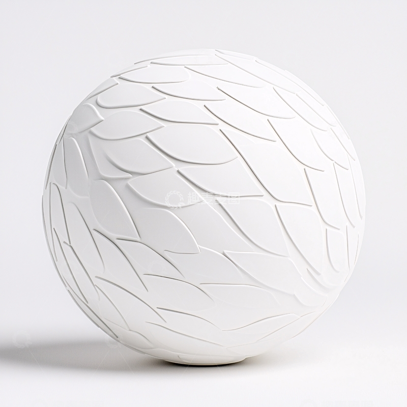 高清大图下载【趣麦麦图】白色球体带叶脉纹路