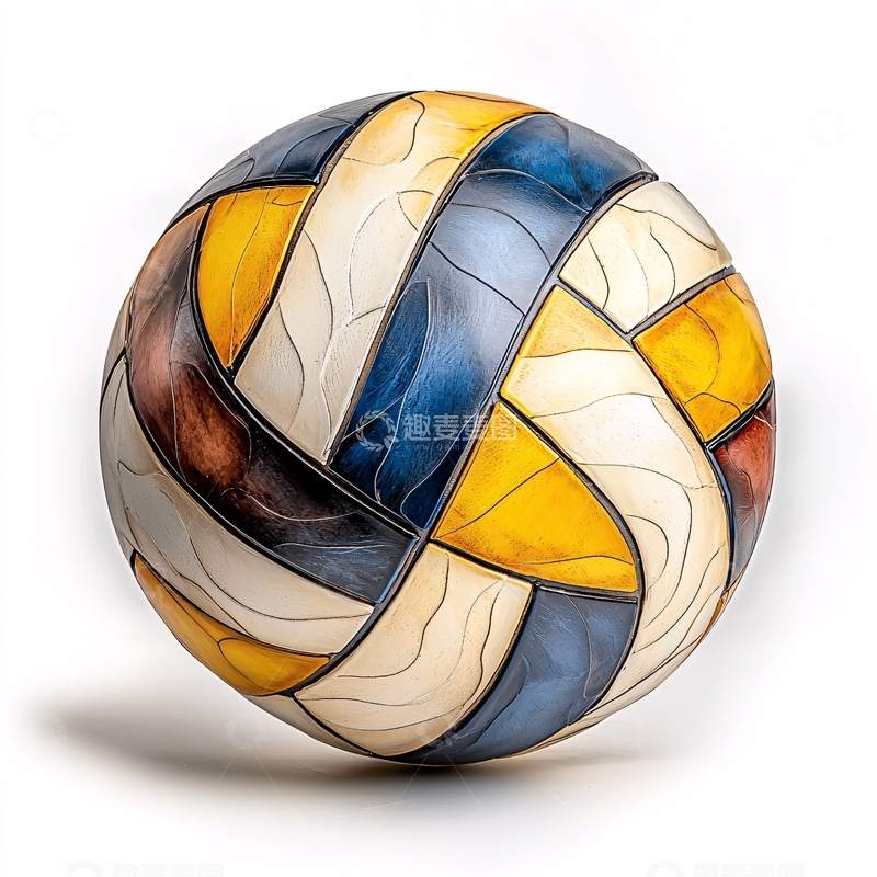 高清大图下载【趣麦麦图】彩色拼接排球