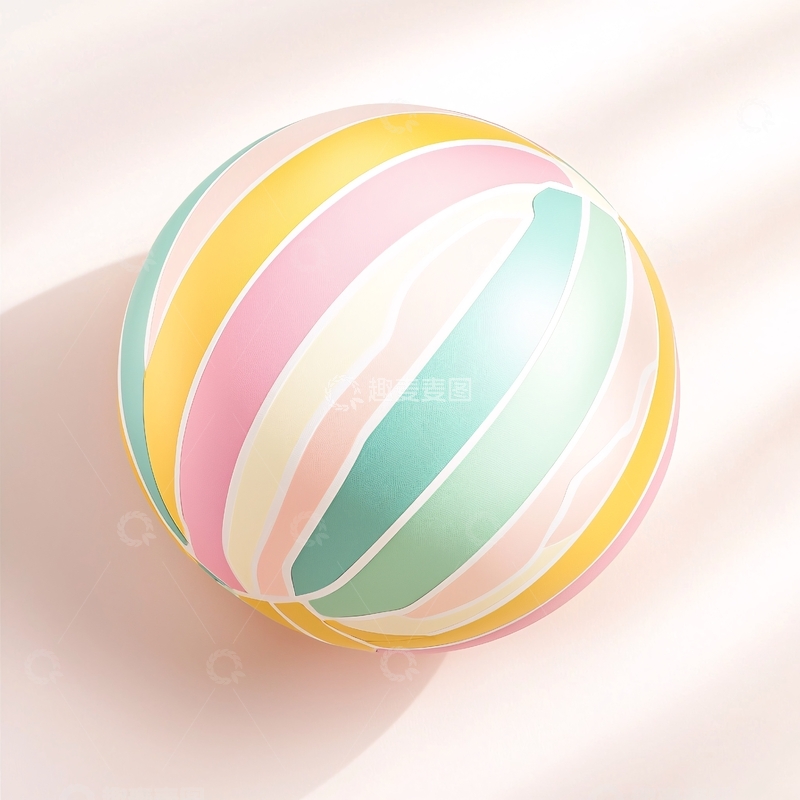 高清大图下载【趣麦麦图】彩色条纹沙滩球