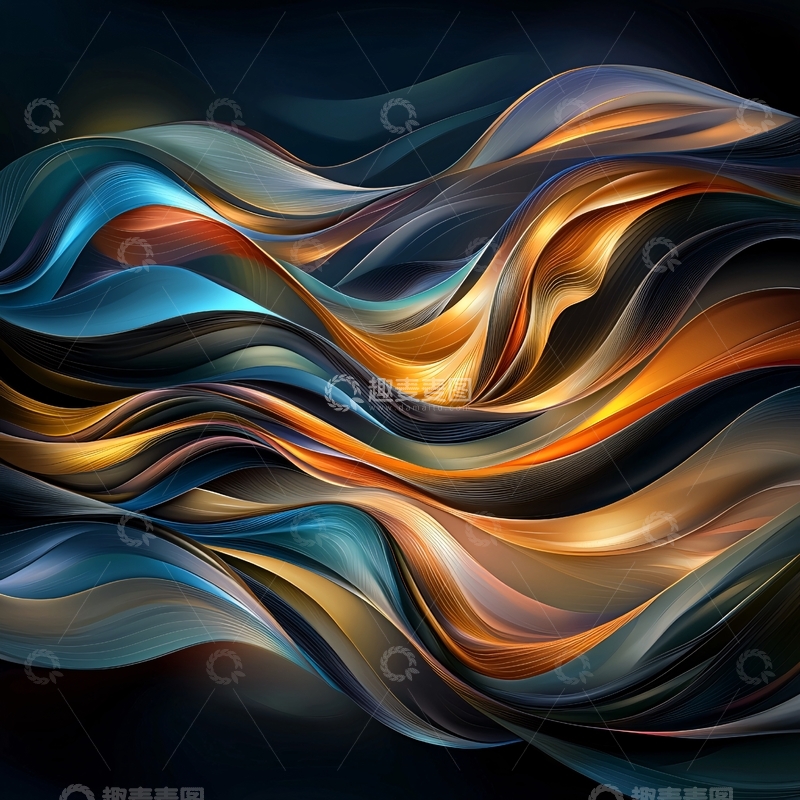 高清大图下载【趣麦麦图】抽象艺术波浪线条