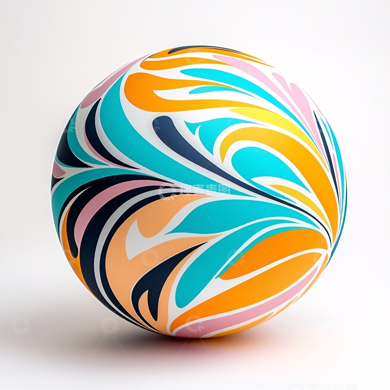 高清大图下载【趣麦麦图】彩色漩涡图案球体