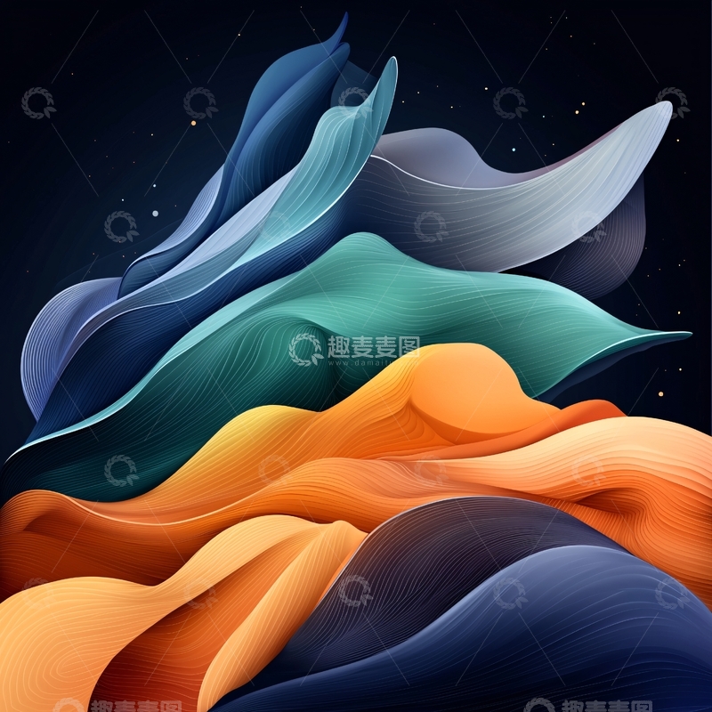高清大图下载【趣麦麦图】抽象流动渐变色彩