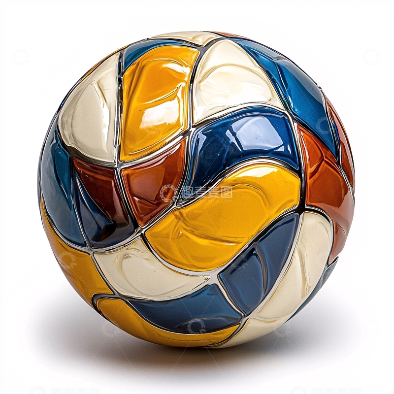 高清大图下载【趣麦麦图】彩色拼接的足球