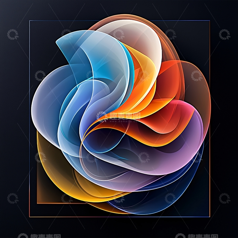 高清大图下载【趣麦麦图】抽象彩色曲线