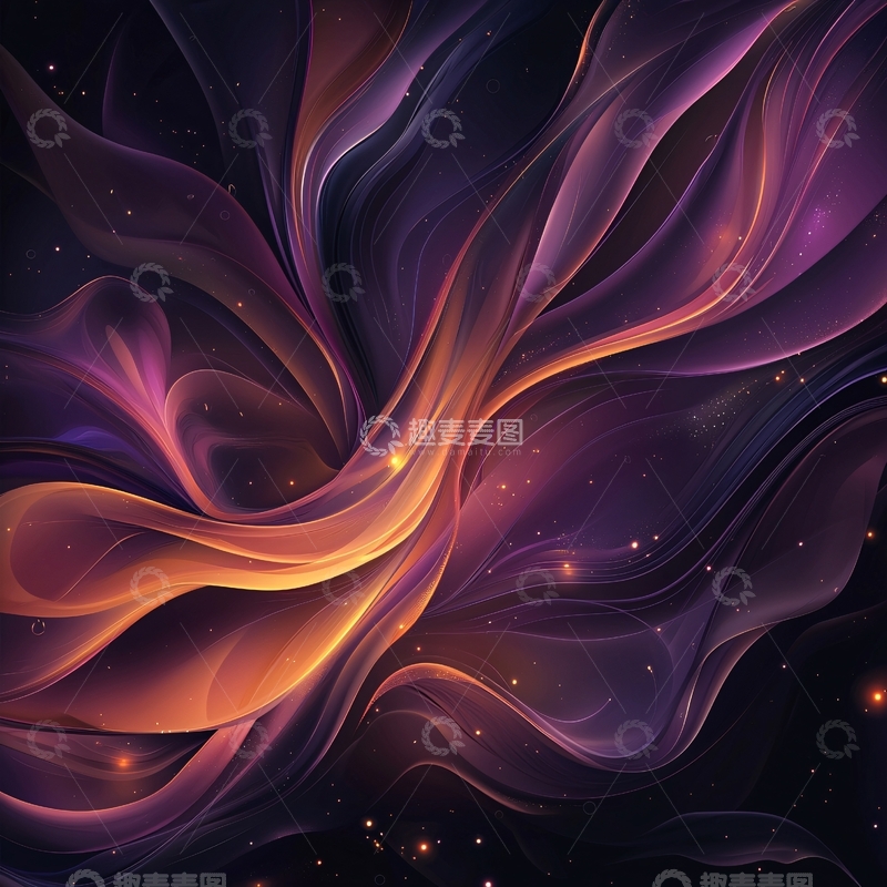 高清大图下载【趣麦麦图】紫色金色流动光线