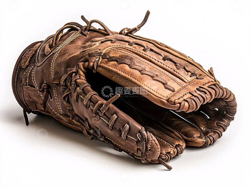 高清大图下载【趣麦麦图】棕色皮革棒球手套