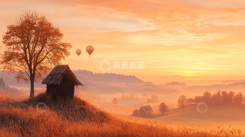 高清大图下载【趣麦麦图】田园风光小屋