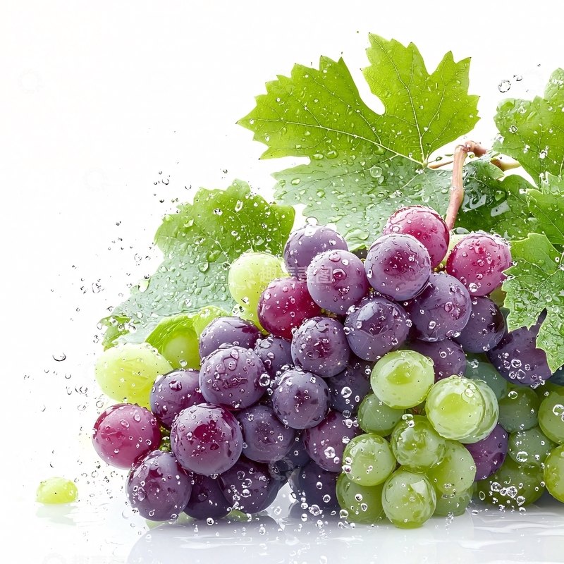 高清大图下载【趣麦麦图】紫红色和绿色葡萄