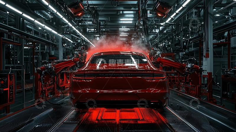 高清大图下载【趣麦麦图】汽车制造厂自动化生产线