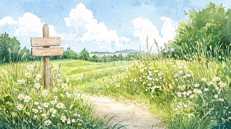 高清大图下载【趣麦麦图】田园风光路牌指引方向